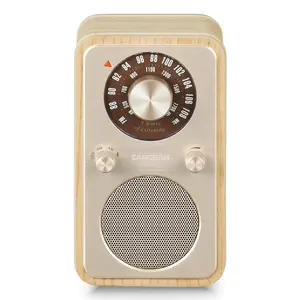 Personal Analog Radio Sangean WR-9 — AM/FM, 8W RMS, 5 cm Driver, 4 Ω, USB-C, External Antenna, White Ash