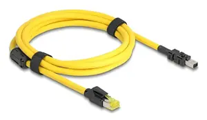 Networking cable Eaton DeLOCK 81251 Cat6, 2 m, RJ-45 to 8‑pin terminal block, black/yellow