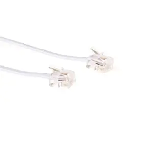 Telephone cable MicroConnect ACT White flat 2 m with RJ11–RJ11 connectors
