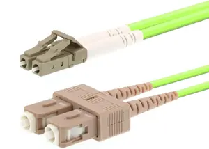 Fibre optic cable LOGON AL5LCSC10I/5I OM5 10 m LC–SC 50 µm full duplex light green