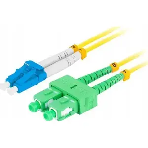 Fiber patch cord LANBERG SM LC/UPC to SC/APC DUPLEX 3.0 mm LSZH G.657.A1 1 m yellow
