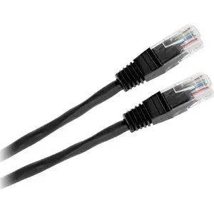 Patchcord kabelis LP UTP 8 vadu kontakts‑kontakts 0,5 m CCA melns