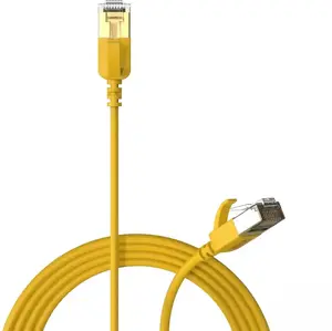 Network cable Procab CSD570Y/0.3 Slimline CAT7 U/FTP RJ45 patch cable, yellow, 0.3 m