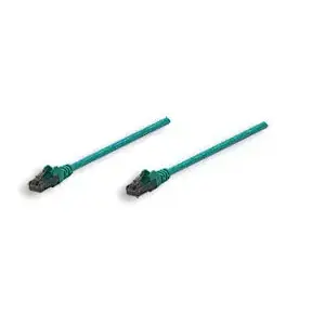 Патч‑кабель Ethernet INTELLINET Cat6 UTP 0,3 м, RJ‑45–RJ‑45, золотое покрытие контактов, зелёный