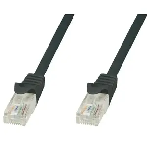 Сетевой патч‑кабель TECHLY Cat.5E U/UTP (UTP) 0,25 м, RJ-45—RJ-45, золотое напыление контактов, черный