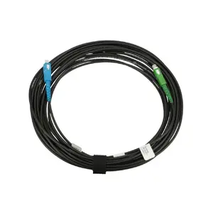 Fiber optic patchcord Extralink SC/APC – SC/UPC, singlemode G.657.A2, FTTH round drop, simplex, 10 m, black