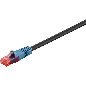 Network cable GOOBAY Cat6 U/UTP 40 m, RJ-45 to RJ-45, gold contacts, black