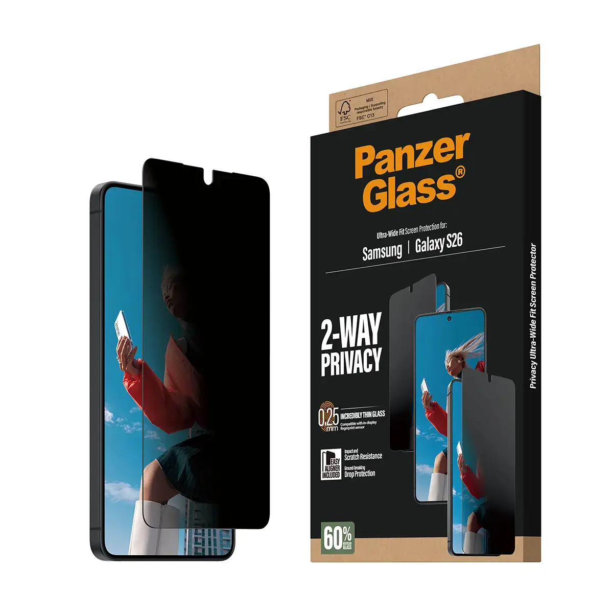 PanzerGlass 2-Way Privacy Screen Protector — Samsung Galaxy S26 Photo 7