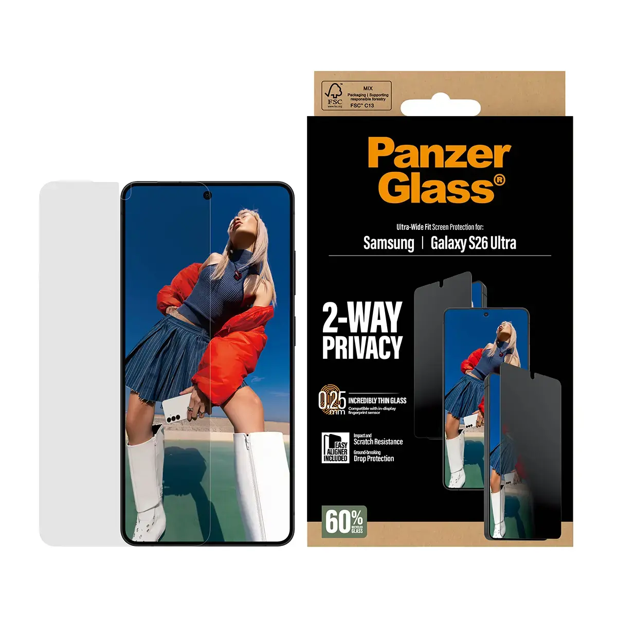 PanzerGlass 2-Way Privacy priekš Samsung Galaxy S26 Ultra Photo 2