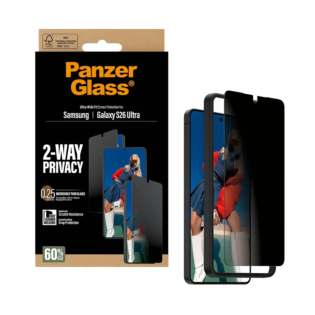 PanzerGlass 2-Way Privacy priekš Samsung Galaxy S26 Ultra Photo 6