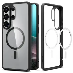 Phone case Spigen Ultra Hybrid (MagFit) for Samsung Galaxy S26 Ultra — PC+TPU, fits 6.9" screen, transparent back with matte black frame