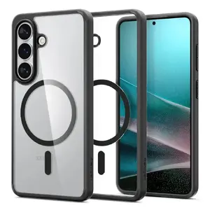 Чехол-крышка Spigen Ultra Hybrid (MagFit) для Samsung Galaxy S26 — PC+TPU, прозрачный с матово-черными элементами