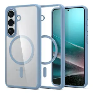 Чехол Spigen Ultra Hybrid (MagFit) для Samsung Galaxy S26 — PC+TPU, прозрачный светло-голубой, для экрана 6,3"