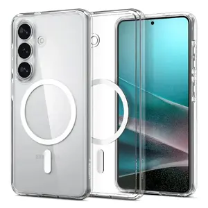 Чехол Spigen Ultra Hybrid (MagFit) для Samsung Galaxy S26, прозрачный с белой рамкой, PC+TPU, для 6.3"