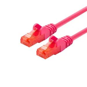 Networking cable LOGON TCU66U010M Cat6 U/UTP magenta 1 m RJ-45–RJ-45