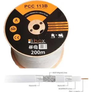 Коаксиальный SAT-кабель Shumee PCC113B 1,13/4,7, реакция на огонь Eca, бухта 200 м