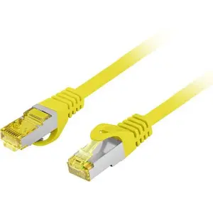 LANBERG Patchcord Cat.6A S/FTP LSZH copper 15 m — yellow, Fluke Passed
