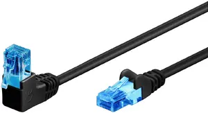 Patch Cable GOOBAY CAT 6A 0.25 m, 1x 90° Angled RJ-45, U/UTP, black