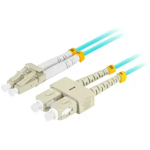 Fibre optic cable LANBERG FO-LUSU-MD31-0020-TQ 2 m OM3 2x LC – 2x SC Aqua full duplex 50 µm