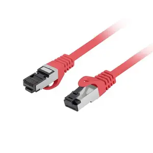 LANBERG патч‑кабель Cat8.1 S/FTP (S‑STP) 0.25 м, RJ‑45 — красный