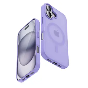 Crong Hybrid Matte Magnetic MagSafe Case for iPhone 17 — Translucent Lavender, PC+TPU