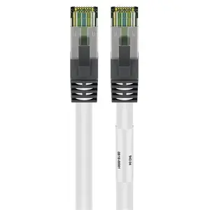 Патч‑корд GOOBAY CAT 8.1 S/FTP (PiMF) белый 5 м, RJ-45—RJ-45, золотое покрытие контактов