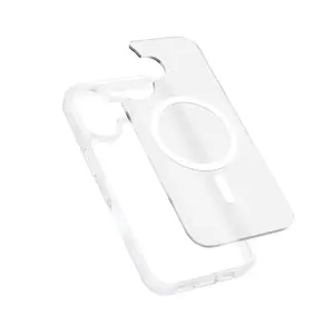 Crong Hybrid Matte Magnetic MagSafe Case for iPhone 17 — Translucent White, PC+TPU