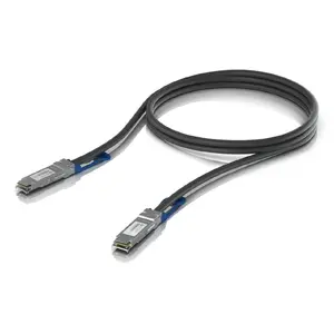InfiniBand/optiskā QSFP28 tiešais pievienošanas kabelis UBIQUITI UACC‑DAC‑QSFP28‑1M, 1 m, QSFP28–QSFP28, melns