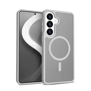 Crong Hybrid Matte Magnetic cover for Samsung Galaxy S26 — TPU + PC, Grey