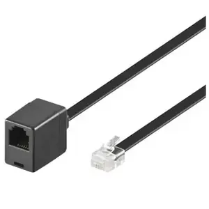 Telephone cable GOOBAY TEL 6P6C/RJ12 10 m, RJ12 male to RJ12 female, black