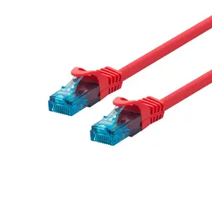 Networking cable LOGON TCU55U0025R Cat5e U/UTP red 0.25 m RJ‑45–RJ‑45 gold contacts
