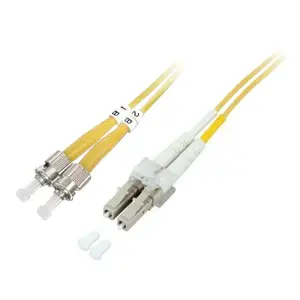 Fiber optic patch cable TECHLY ST to LC, Monomode OS2 9/125, 3 m, duplex