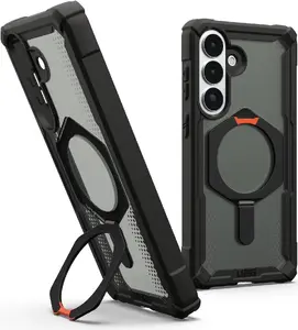 Protective Kickstand Case with MagModule for Samsung Galaxy S26+ — urban armor gear Plasma XTE, black/orange