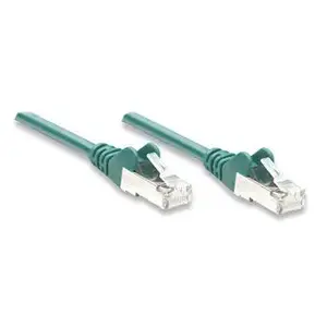 Networking cable INTELLINET 331876 — Cat6 patch cable, RJ-45 to RJ-45, 1 m, gold-plated contacts, green