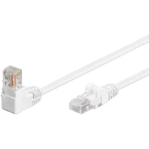 Патч‑шнур Cat5e 1x 90° угловой U/UTP 10 м, белый — No name