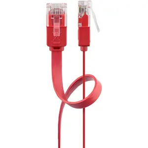 Плоский патч‑кабель Ethernet GOOBAY CAT6 U/UTP красный 2 м, RJ‑45 с позолоченными контактами