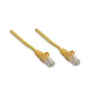 Networking cable INTELLINET Cat6 U/UTP (UTP) 10 m, RJ-45 to RJ-45, gold contacts, 5-pack, yellow