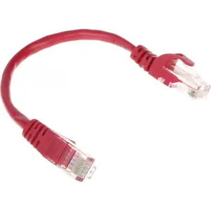 Network patch cord RBLINE RJ45/0.2-RED, RJ45 to RJ45, 0.2 m, red