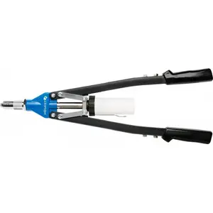Hand Riveter Högert Technik HT2C156 — 530 mm long, 5 interchangeable heads, max rivet 6.4 mm