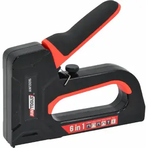 Upholstery Stapler AWTools AW13015, 6-function, staples 4–14 mm
