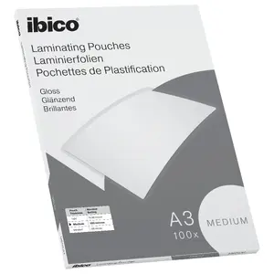 Laminating pouches No name Ibico Basics Medium A3 glossy transparent 100 pcs