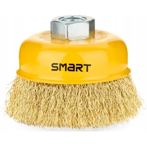 Wire cup brush Smart 75 mm, brass-plated, for grinder/drill