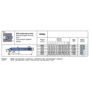 Pafana NNWA 1616 SK5 NOZ TOK.ISO 8 R — державка для токарных резцов NNWA1616SK5