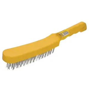 Wire Brush MODECO MN-69-001, 4-row steel bristles, plastic handle