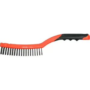 Wire Brush YATO YT-6330, carbon steel bristles, PVC/rubber handle, 340 mm width