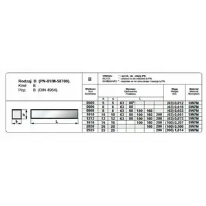 Pafana NOZ TOK OPR.10/10/160 — replacement knife for cutting head, model B1010160SW7M