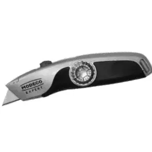 Utility Knife MODECO MN-63-040 — Aluminum Handle for 19×50 mm Trapezoid Blades