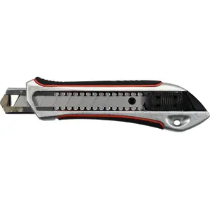 Нож универсальный YATO YT-75121 с отламывающимся лезвием 1,8 см, чёрно‑оранжево‑серебристый