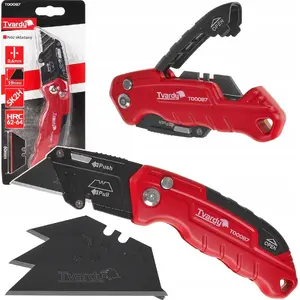 Folding Utility Knife Tvardy FASTFOLD with trapezoid blade 60×19×0.6 mm SK2H (10/60)
