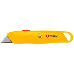 Utility knife Topex 17B140 — compact handheld cutter, weight 124 g, 1 pc
